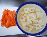 和惣菜☆れんこんとにんじんの煮物作り方1写真