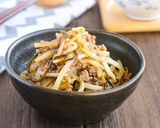 レンジで簡単♪もやしの肉みそ塩昆布作り方5写真