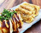 マヨソースでお好み焼き風卵焼き。作り方3写真
