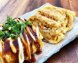 マヨソースでお好み焼き風卵焼き。作り方3写真