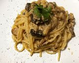 キノコソース絡めた濃厚パスタ作り方5写真