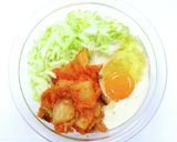 ハロウィンに！キムチお好み焼き作り方1写真
