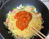 超簡単！余ったミートソースでナポリタンパスタ作り方6写真