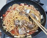 さば缶とトマトのパスタ作り方3写真