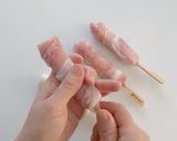 ハロウィンにうどんチーズハットグ風ミイラ作り方2写真