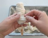ハロウィンにうどんチーズハットグ風ミイラ作り方4写真