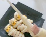 ハロウィンにうどんチーズハットグ風ミイラ作り方7写真
