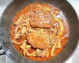 ゴボウ入り味噌煮込みハンバーグ作り方7写真