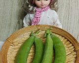 リカちゃん♡スナップエンドウめんつゆ炒め作り方1写真