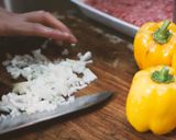 オシャレなパプリカの肉詰め作り方1写真