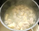 鶏肉ともち麦の参鶏湯風スープ作り方3写真