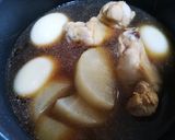 【優しい味】手羽元大根とゆで卵の煮物。作り方3写真