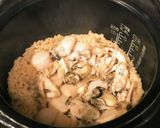 かき、里芋、舞茸の炊き込みご飯作り方4写真