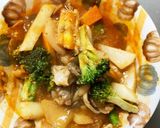 コンソメケチャップ味豚こま大根青椒肉絲風作り方16写真