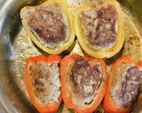 材料３つ 簡単　パプリカ肉詰めハンバーグ作り方7写真