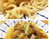 豚肉と小松菜で＊もちパリ餡かけ焼うどん＊作り方9写真