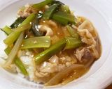 豚肉と小松菜で＊もちパリ餡かけ焼うどん＊作り方10写真