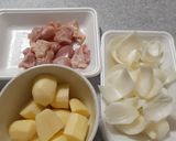 鶏肉とじゃがいもの煮物作り方1写真