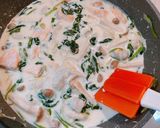 鮭、ほうれん草、里芋、きのこの秋グラタン作り方7写真