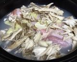 舞茸だしの鶏肉と白菜とお餅のとろりん鍋作り方3写真