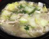 舞茸だしの鶏肉と白菜とお餅のとろりん鍋作り方7写真