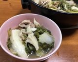 舞茸だしの鶏肉と白菜とお餅のとろりん鍋作り方11写真