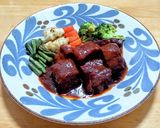 豚バラ肉ブロックの黒ビールでトマト煮作り方10写真