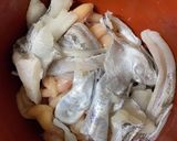 タチウオの腹皮卵煮作り方1写真