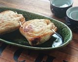 おうち居酒屋★油揚げの納豆キムチ詰め焼き作り方4写真