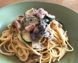 ズッキーニときのこのクリームパスタ作り方13写真