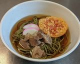 愛知のジビエ　緑のたぬき蕎麦作り方5写真