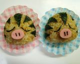 キャラ弁☆ウリムーおにぎり（ポケモン）♪作り方4写真