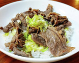 国産牛切り落としのねぎ塩だれ丼。作り方8写真