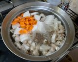 出汁香るギトギトで具沢山な白モツの煮込み作り方5写真