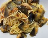 トマトジュースで作るナスのパスタ作り方6写真