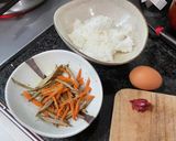 梅きんぴらチャーハン作り方1写真