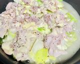 節約！鍋ひとつ！豚小間と白菜のチーズ蒸し作り方4写真