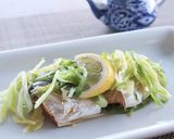 レンジであっさり魚料理！塩さばのねぎ蒸し作り方6写真