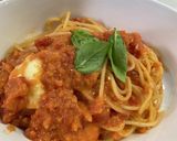 バジルとモッツァレラのトマトソースパスタ作り方10写真