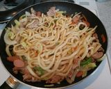 豚コマで和風焼きうどん作り方8写真