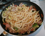 豚コマで和風焼きうどん作り方8写真