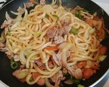 豚コマで和風焼きうどん作り方9写真