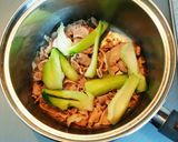 青梗菜と豚肉のお味噌汁作り方2写真