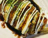 豆苗と豚肉のとん平焼き風ソースオムレツ作り方3写真
