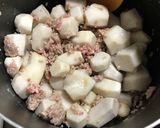 簡単○さといもとひき肉の煮たやつ作り方28写真