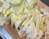 #白菜と薄切り#牛肉のすき焼きのたれ炒め作り方1写真