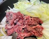 #白菜と薄切り#牛肉のすき焼きのたれ炒め作り方4写真