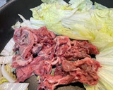 #白菜と薄切り#牛肉のすき焼きのたれ炒め作り方4写真