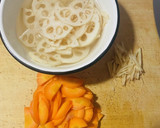 れんこんと人参の生姜きんぴら作り方1写真