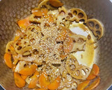 れんこんと人参の生姜きんぴら作り方4写真